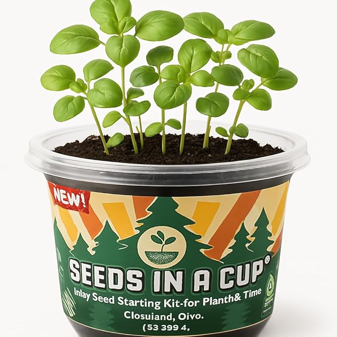 Seeds In A Cup® Plant Grow Kit – 60+ Varieties of Vegetables, Herbs & Flowers | Indoor & Outdoor Seed Starter for Kids & Adults | Grow Your Own Garden | Gardening Gift (Basil)