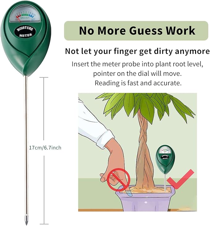 Soil Moisture Meter, Plant Water Meter Soil Meter Moisture Sensor Hygrometer for Indoor Outdoor Plant Care,No Battery Needed(Green)