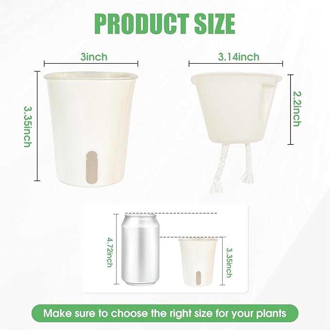 35 Pcs 3-Inch Self Watering Pots for Indoor Plants, Plastic Planters with Water Level Indicator & Vent Holes, Ideal for Succulents, Herbs, and Flowers