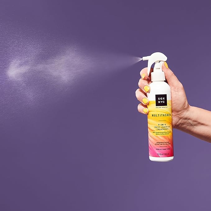 SGX NYC The Multitasker 7-in-1 Daily Leave-In Treatment - Heat Protection Spray for Hair - Leave In Conditioner Spray with Biotin - 2 pc