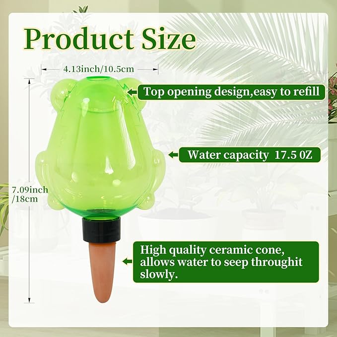 3 Pack Self Watering Globes for Plant Water Bulbs 13oz Watering Planter Insert Indoor Water Spikes Stakes for Automatic Drip Irrigation Plant Watering Devices