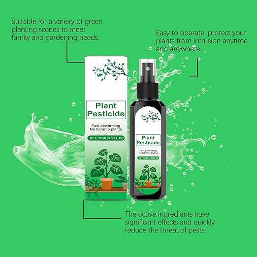 Plant Pesticide Spray Fast-Acting for Indoor and Outdoor Plants, 3.38 Fl Oz