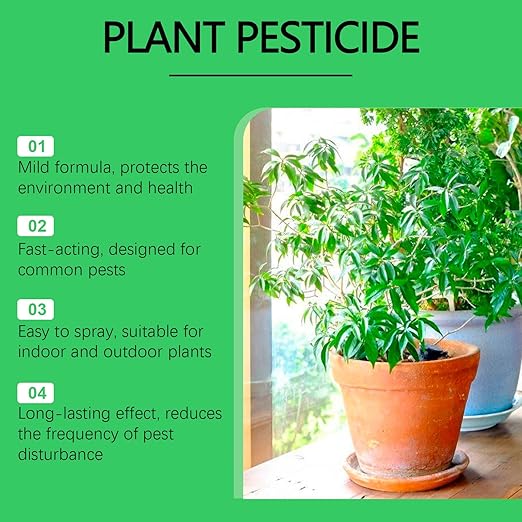 Plant Pesticide Spray Fast-Acting for Indoor and Outdoor Plants, 3.38 Fl Oz