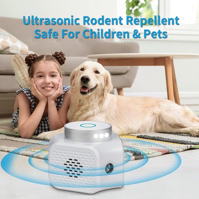 CYBERGIANT Rodent Repellent Ultrasonic Plug in - Squirrel Deterrent, Mouse Deterrents That Work, Rodent Repellent Indoor - Squirrel Repellent for Attic Garage RV - Rat Repellent Ultrasonic - UR02
