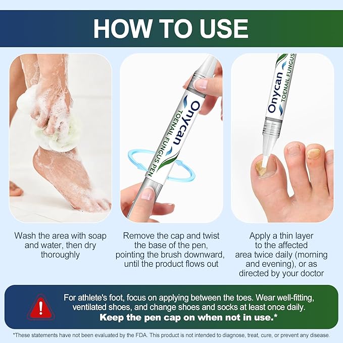 Toenail Fungus Treatment Extra Strength With 25% Undecylenic Acid - Nail Fungus Treatment Extra Strength Pen For Thick, Yellow, Brittle, Discolored Toenails & Fingernails Toenail And Fingernail Repair