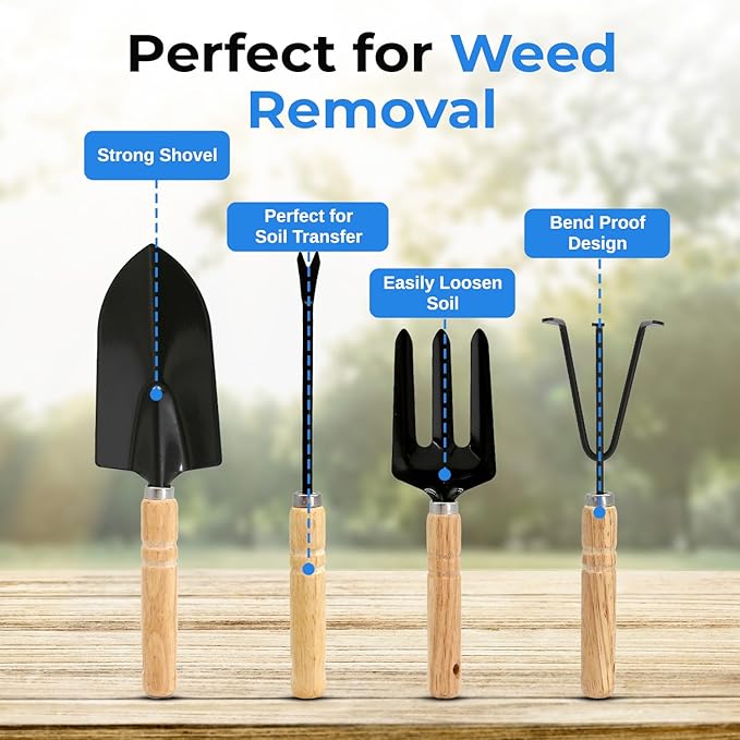Scuddles All-in-One Gardening Tool Set with Large Storage Tote – Durable, Rust-Resistant Hand Tools with Ergonomic Grip for Digging, Weeding & Planting – Ideal Garden Gift for Women, Men & Beginners