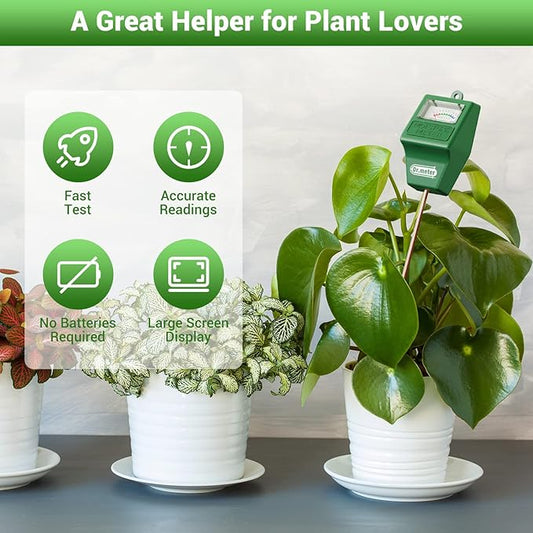 Dr.meter Soil Moisture Meter, 2 Packs Soil Test Kit for Garden Lawn Farm Indoor & Outdoor Use - Soil Tester Hygrometer Sensor for Houseplants - Plant Water Meter-No Battery Needed, Gardening Gifts