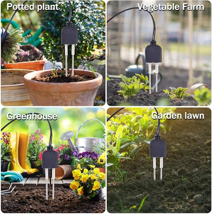2 Sets Resistive Soil Moisture Meter, Icstation Soil Hygrometer Sensor Test Kit with Corrosion Resistant Probe, Digital Analog Signal Output for Arduino Garden Plant Care Automatic Watering System