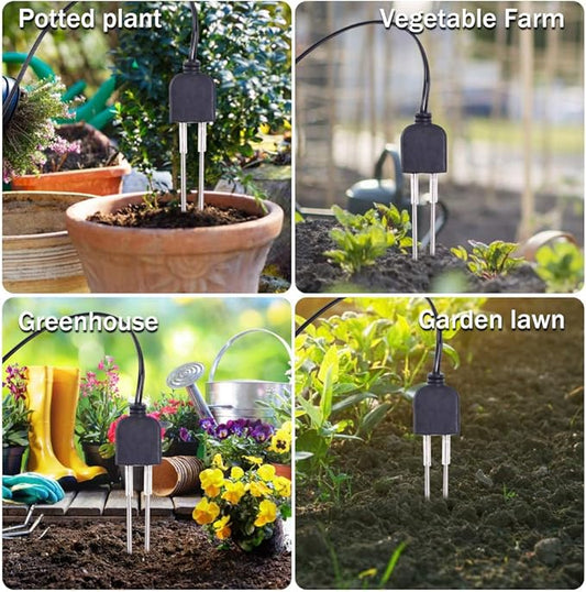 2 Sets Resistive Soil Moisture Meter, Icstation Soil Hygrometer Sensor Test Kit with Corrosion Resistant Probe, Digital Analog Signal Output for Arduino Garden Plant Care Automatic Watering System