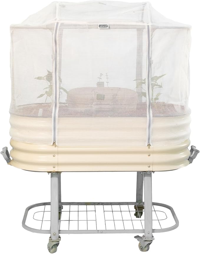 Vego garden Netting Cover System for 2.0' x 4.0' Elevated Rolling Garden Bed-S Series, 35% Shading Rate for Plant Protection, Pest Control Frame Cover, Durable & Heavy-Duty (Garden Beds Not Included)