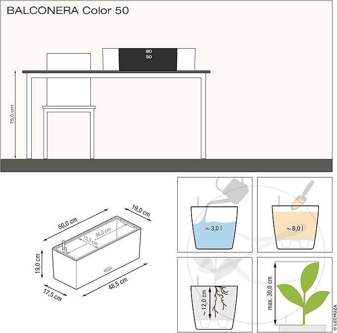 LECHUZA BALCONERA Color 50 coral red 15694