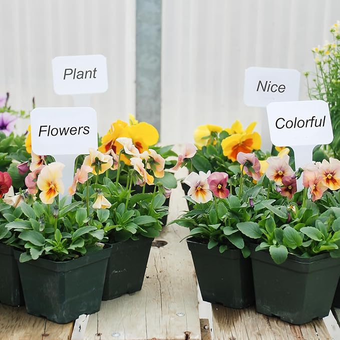 uxcell 100Pcs 4 Inch Plant Labels Large T-Style Garden Marker Plant Tags Garden Labels for Flower Beds,Pots Vegetables Blue