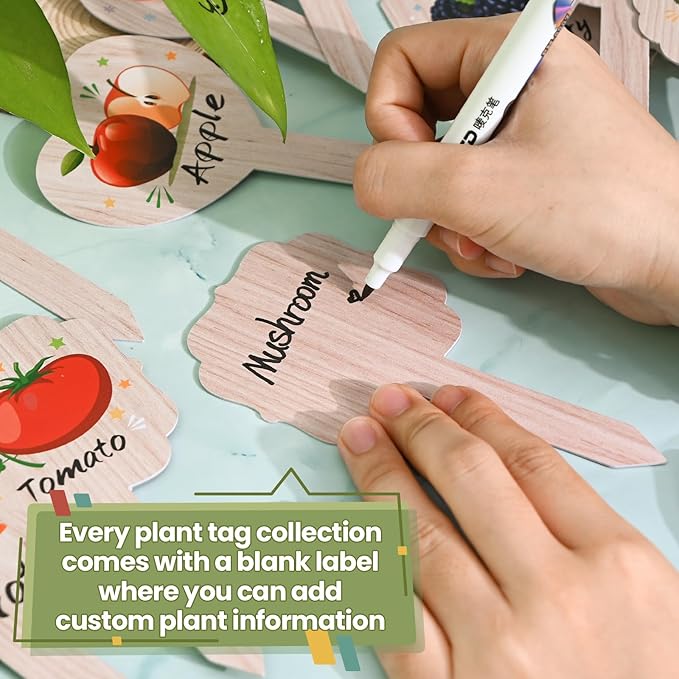 JUYRLE Vegetable Plant Label - 15PACK Garden Markers, Fruit Plant Labels for Outdoor Garden Waterproof, Plant Tags with Names, Indoor Patio Tags for Succulent Flowers Greenery Seedling