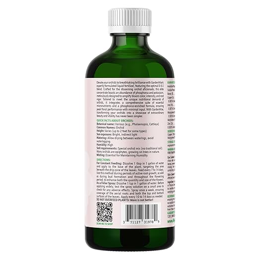 GARDENWISE 0-3-2 Giant Bloom: Orchid Bloom Enhancer - Orchid Bloom Booster - Orchid Food Fertilizer Concentrate - Chelated Nutrients for Healthy Flower & Reblooms (8 OZ)