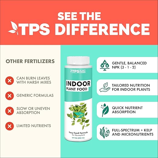 Indoor Plant Food – Liquid Fertilizer for Houseplants, New Growth, Greener Leaves, and Strong Roots, 1 Gallon
