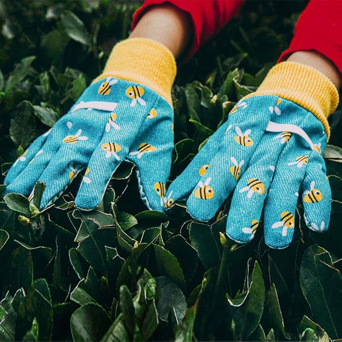PROMEDIX P Kids Garden Gloves 3-6 Years Old Children Gardening Gloves, 2- Pair Pack，Blue