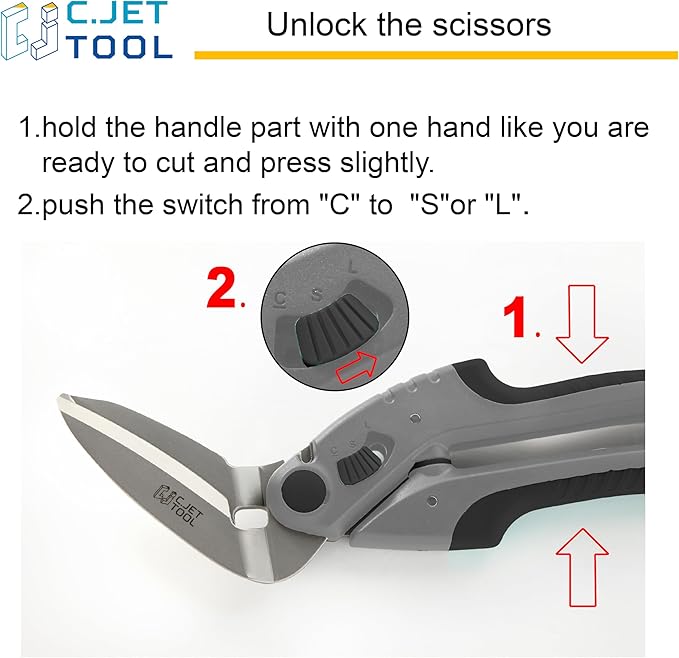 C.JET TOOL 10" Heavy Duty Scissors - Carpet Cutter, Industrial Multipurpose for Cardboard, Leather, Pruning, Gardening - Professional Soft Grip Stainless Steel (Black)