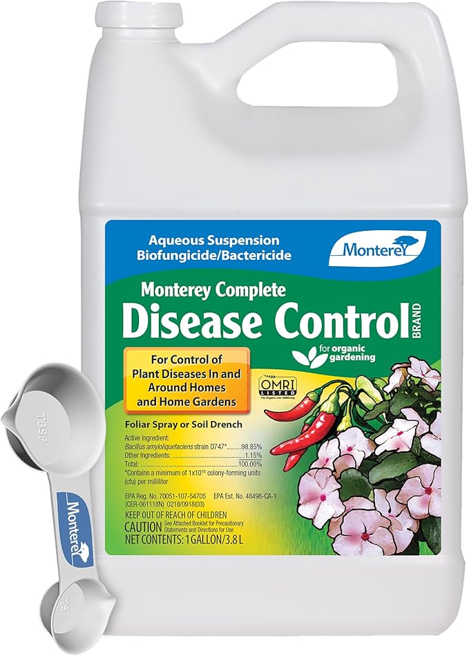 Monterey Complete Disease Control Bundled with Measuring Spoon - Fungicide & Bactericide for Control of Garden & Lawn Diseases - 1 Gallon