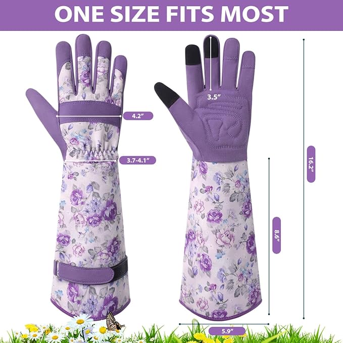 Trifabricy Gardening Gloves for Women, Breathable Leather Garden Gloves with Grip, Thorn-Proof Puncture-Resistant Work Gloves