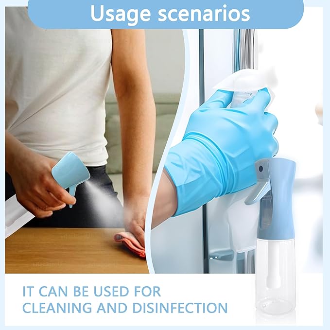 Spray Bottle for Hair Continuous Ultra Fine Mist (300ml) 360° Multi Spray Bottle for Plants, Cleaning, Skin Care Leakproof & Durable 2 Pack