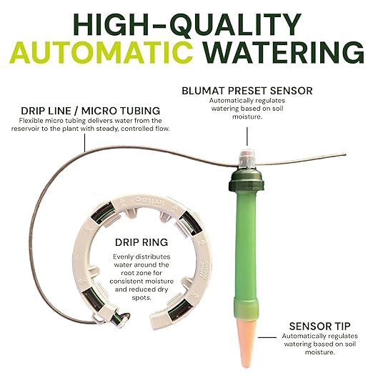 Grow Tent Drip Irrigation System - Blumat Watering Kit for 2 Large Pots (10-20 Gallon) - Automatic Grow Tent Watering System with Efficient Preset Blumat Sensors (Bucket not Included)