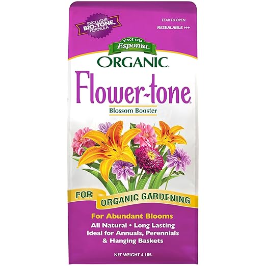 Espoma Flower-Tone Fertilizer - Natural & Organic for Abundant Blooms - 4 lb - Granules