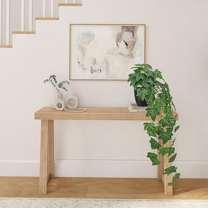 GnFlus Fake Pothos Ivy Plant with Pot Artificial Green Leaves for Home Shelf Decor Indoor Silk Artificial Realistic Plant Large