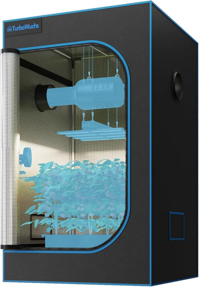 Grow Tent 4'x4' (48"x48"x80"), Heavy Duty 1680D Oxford Canvas Indoor Grow Tent with High Reflective Diamond Mylar, Lightproof Plant Tent for Hydroponics & Growing Room, Removable Floor Tray