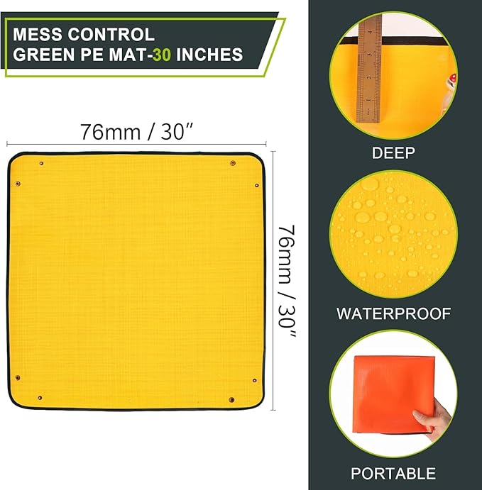 Azureblue Foldable Waterproof Plant Repotting Mat for Indoor Plants, Suitable for House Plants, Succulents, Potting Soil, Portable, Easy to Clean (Extra Large 39.4 x 39.4 (Orange))