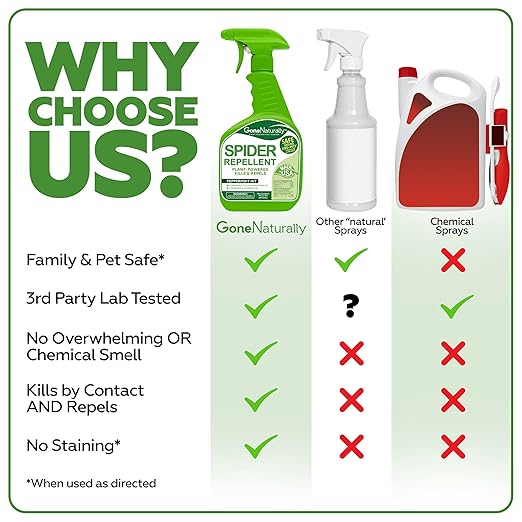 Spider Repellent – Natural Peppermint Oil Spider Spray for Indoor & Outdoor Use – Spider Killer & Repellent for Home – Safe for Kids & Pets – Non-Toxic Pest Control Solution (16oz)