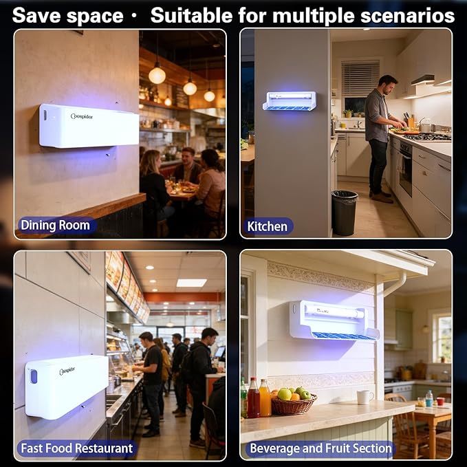 Fly Catcher Indoor,Fruit Fly Traps Indoor for Home,Wall Sconce Fly UV Light Trap for Capturing Flies,Moths, Gnats with 5 Sticky Glue Boards, Bug Catcher Indoor, Light Flying Insect Trap(1pack-White)
