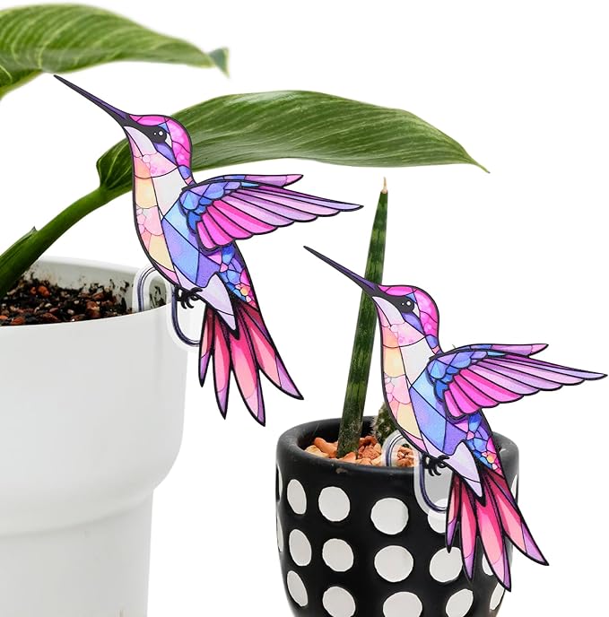 Hummingbird Gifts for Women, 2Pcs Hanging Plant Planter for Indoor Outdoor Garden, Mothers Day Birthday Gifts for Mom Grandma from Daughter Son, Bird Lover Plant Pots Accessories