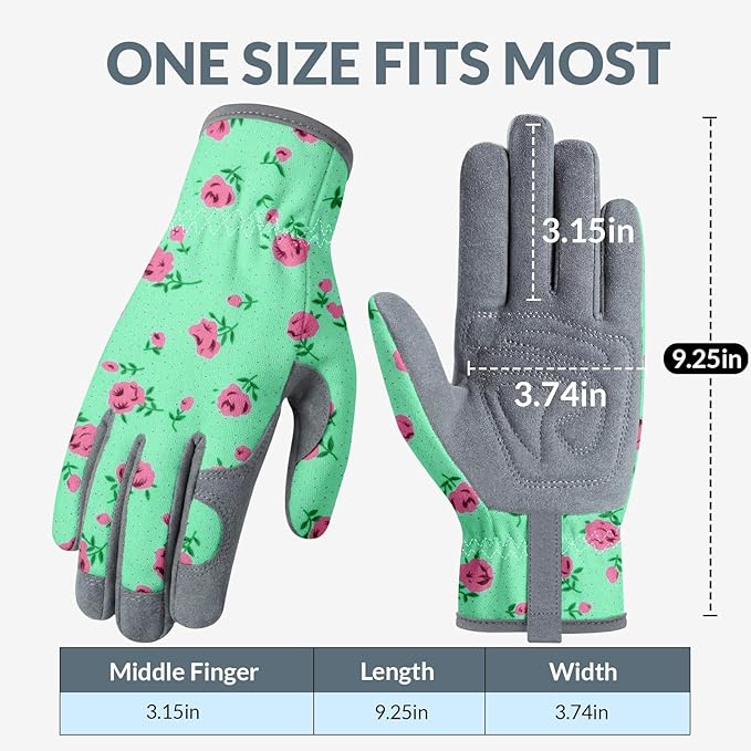Baidast Gardening Gloves for Women, Breathable Leather Garden Gloves with Grip, Thorn Proof Work Gloves