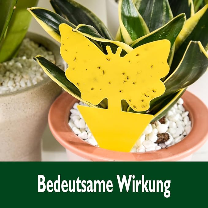 Garsum Fruit Fly Trap Yellow Sticky Traps,18 pcs Fungus Gnat Killer for Indoor and Outdoor Plant Insect Catcher for White Flies,Mosquitos,Fungus Gnats,Flying Insects,