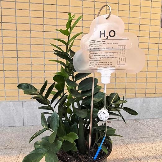 2 PCS Plant Self Watering Devices Irrigation Dripperswith Flow ControlIndoor,Self Automatic Plant Watering System with 500mL Water Bag, for Indoor Outdoor Plant Waterer