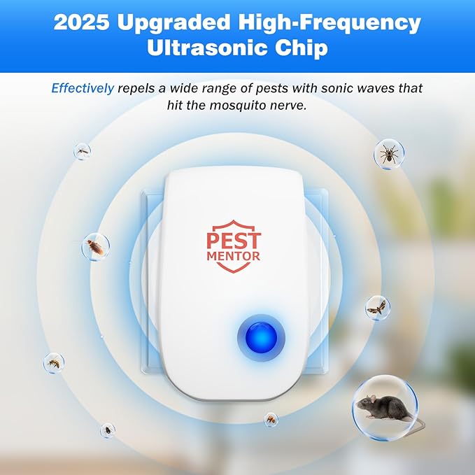 Ultrasonic Pest Repellent 10 Pack, Electronic Plug-in for Rodents, Mosquitoes, Cockroaches, Spiders, Ants, Spider Mouse Repellent Pest Control Device for Home Car Kitchen Bedroom