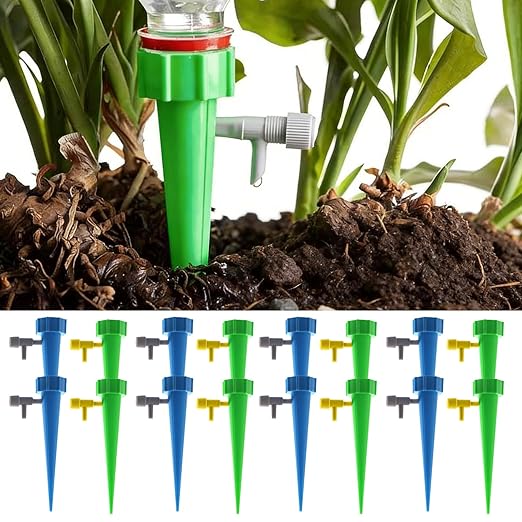 Automatic Plant Watering Stakes – Self Watering System for Indoor Plants, Adjustable Drip Irrigation Device for Vacation, Houseplant Waterer with Universal Fit for Standard Soda Bottles