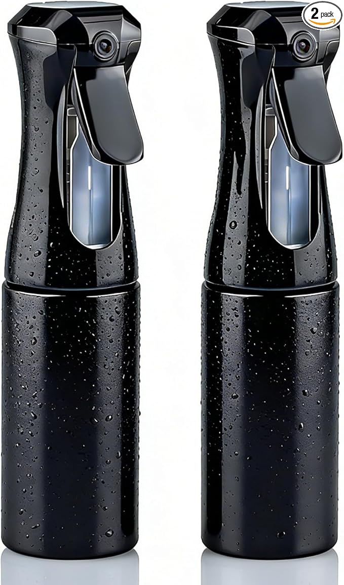 Continuous Spray Bottle, 6.8 OZ Hair Spray Bottles, Ultra-Fine Mister Spray Bottle for Hairstyling, Cleaning, Plants, Pets, Salons, and More (2 Pack)