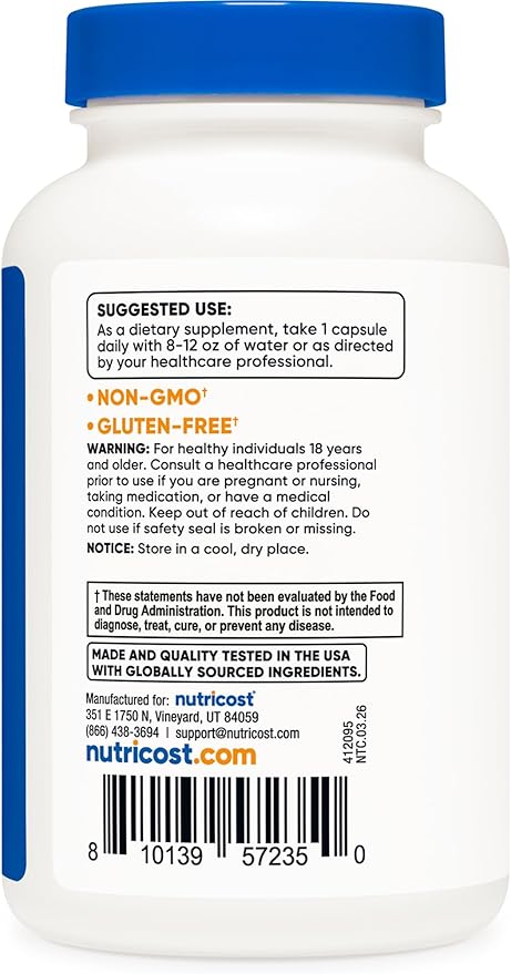 Nutricost High Potency Vitamin B Complex 462mg, 120 Capsules - with Vitamin C - Energy Complex