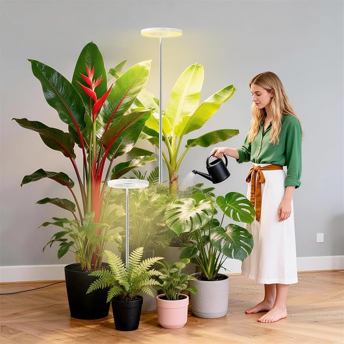 2 Packs Plant Grow Light,Grow Lights for Indoor Plants,80 LEDs Full Spectrum Plant Lights for Indoor Growing with 6/12/16H Timer-W2