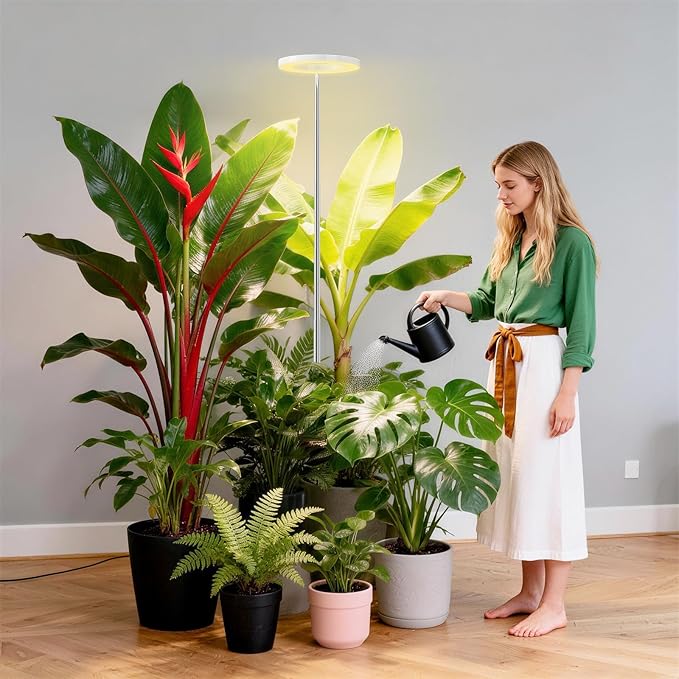 Grow Lights for Indoor Plants,LPMZMBL Indoor Plant Light,80 LEDs Full Spectrum Plant Lights for Indoor Growing with 6/12/16H Timer-W1