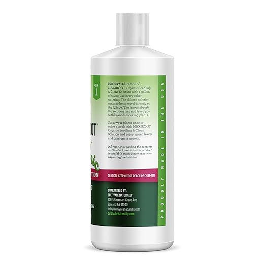 Organic Seedling Solution, Liquid Fertilizer for Seedlings, Cuttings & Clones – Natural Seaweed & Fish-Based Plant Food for Strong Root Growth. 32 oz