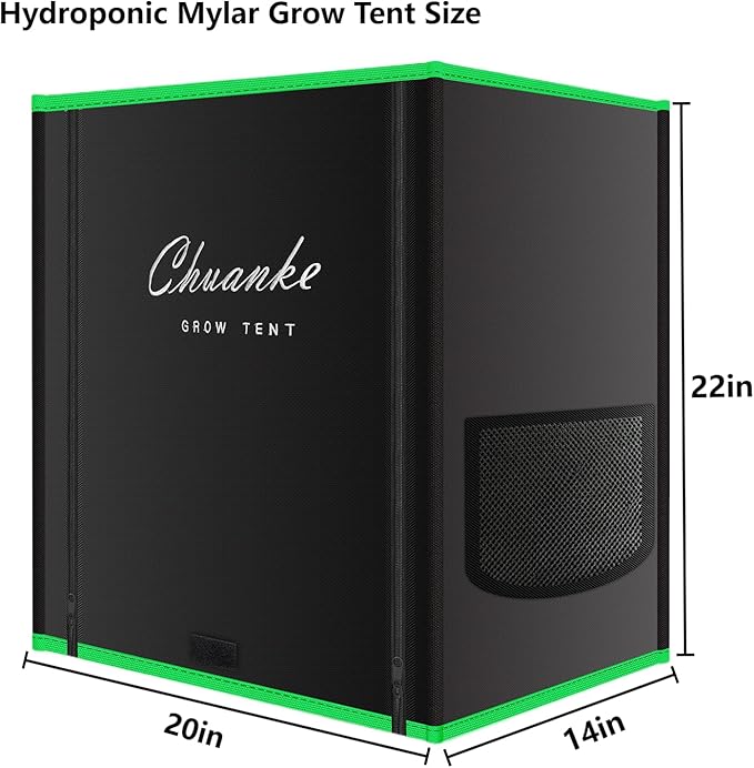 Small Grow Tent for Aerogarden Hydroponics Growing System Indoor 20"x14"x22"High Reflective Mylar Leak-Proof of Light 600D Oxford Fabric for Indoor Plant (Black(Open-Bottom))