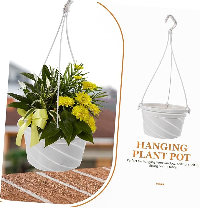 Veemoon Versatile Hanging Pots 3pcs Plastic Chlorophytum Planter Simple Design for Balcony Ceiling or Table for Air Plants Chlorophytum and Home Decor