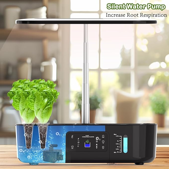 Hydroponics Growing System,BHTNYOO-13 Pods Indoor Herbs Garden Gardening Kit with Multi-Mode Adjustable Height LED Grow Lights,Automatic Water Pump Timer (LCD Touch Screen)
