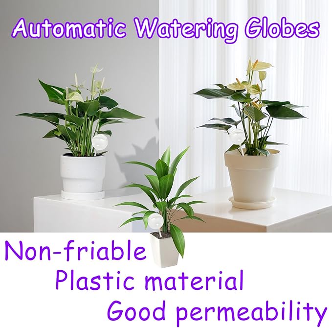 Jgalnim 10 PCS Large Clear Plastic Watering Globes,Plant Self-Watering Bulbs,Flower Automatic Water Device,Garden Waterer for Plant Indoor Outdoor Plants Flowers