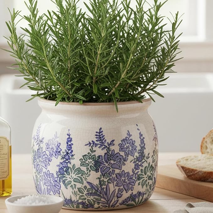 Xiaan Jiaju Pots for Plants, Ceramic Planters for Indoor/Outdoor Plants, 6.29'' Plant Pots Indoor with Drainage, Vase & Planters, Vintage Rustic Pots for Indoor Plant, House & Home Decor, Vintage Blue