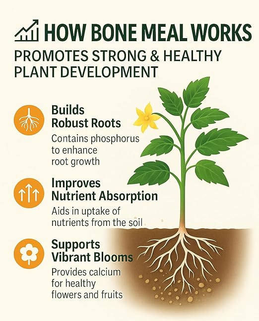 𝐁𝐄𝐒𝐓𝐒𝐄𝐋𝐋𝐄𝐑 Organic Bone Meal Fertilizer by Gardenera (4-12-0 NPK) All-Natural Plant Food Source of Nitrogen and Phosphorus for Bulbs, Gardens, Potted Plants, Trees, and Shrubs [16 OZ]