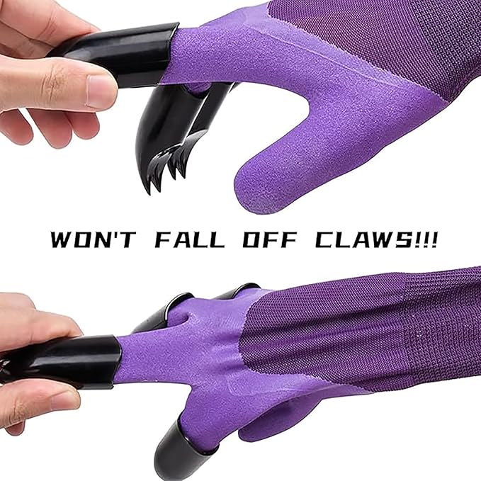 2 Pairs Garden Gloves,Gardening Work Gloves with Sturdy Claws Quick & Easy