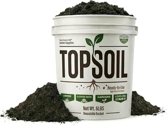 All Purpose Topsoil 6 lb Pail, Premium Garden Potting Mix, Planting Soil for Indoor Outdoor Plants, Flowers, Vegetables, Shrubs, Raised Beds, Containers and Landscaping
